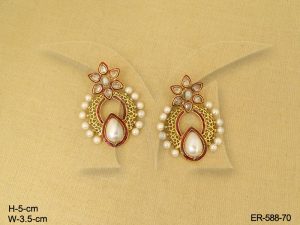Paan Flower Polki Earrings