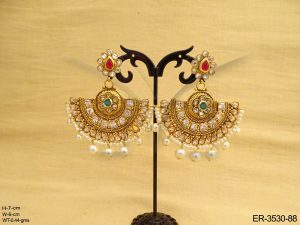Traditional Round Polki Earrings