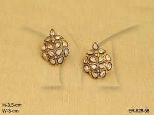 Traditional Round Polki Earrings