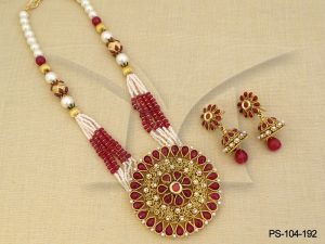Designer Polki Pendant Set