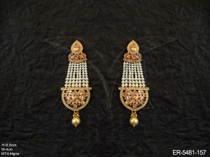 Long Traditional Polki Earrings