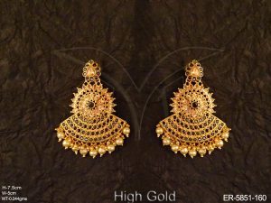 Round Chand Bali Type Polki Earrings