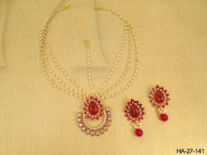 Paan Shape Polki Hair Accessory